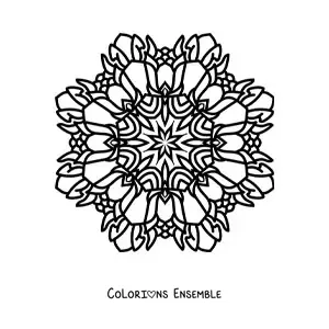 Image à colorier d'un mandala bouddhiste facile