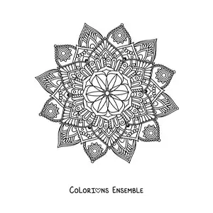 Image à colorier d'un mandala bouddhiste pour adultes
