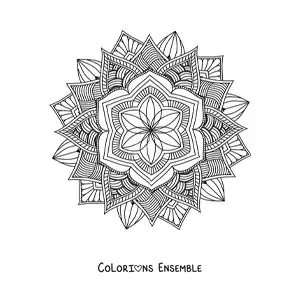 Image à colorier d'un mandala bouddhiste pour adultes