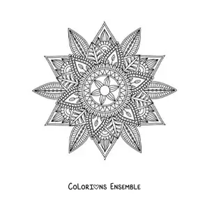 Image à colorier d'un mandala bouddhiste pour adultes