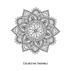Image à colorier d'un mandala bouddhiste difficile