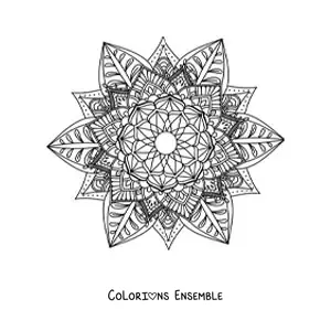 Image à colorier d'un mandala bouddhiste difficile