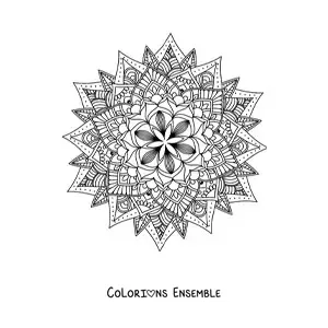 Image à colorier d'un mandala bouddhiste difficile