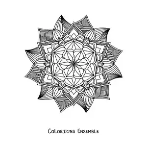 Image à colorier d'un mandala bouddhiste pour méditer
