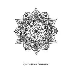 Image à colorier d'un mandala bouddhiste pour méditer