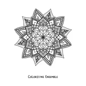 Image à colorier d'un mandala bouddhiste pour méditer