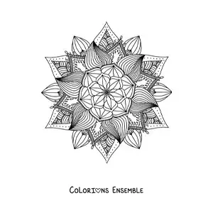 Image à colorier d'un mandala bouddhiste pour méditer