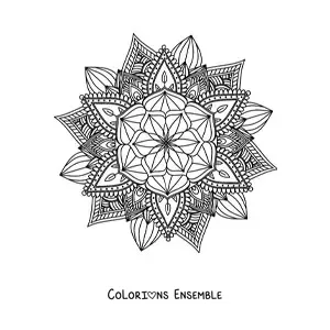 Image à colorier d'un mandala bouddhiste pour méditer