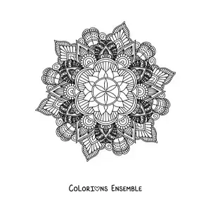 Image à colorier d'un mandala bouddhiste