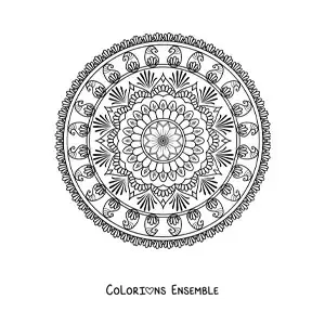 Image à colorier d'un mandala islamique