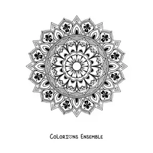 Image à colorier d'un mandala au design islamique
