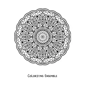 Image à colorier d'un mandala à motif islamique