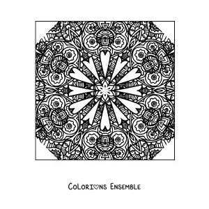 Image à colorier d'un mandala carré abstrait