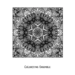 Image à colorier d'un mandala carré pour se détendre
