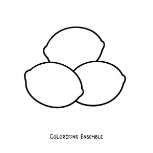 Image à colorier de trois citrons