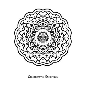 Image à colorier d'un mandala rond abstrait