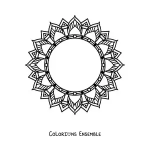 Image à colorier d'un mandala circulaire en forme de fleur