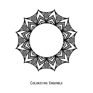 Image à colorier d'un mandala rond