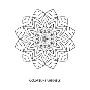 Image à colorier d'un mandala indien facile