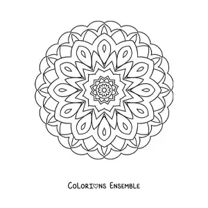 Image à colorier d'un mandala indien facile