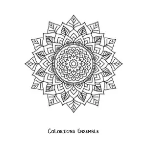 Image à colorier d'un mandala indien dans le style Zentangle