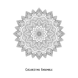 Image à colorier d'un mandala indien dans le style Zentangle