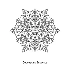Image à colorier d'un mandala indien difficile