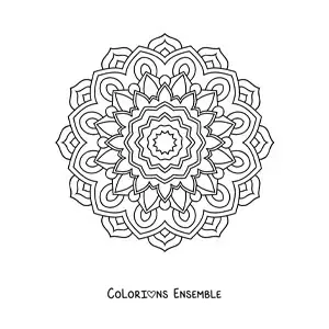 Image à colorier d'un mandala indien pour adultes