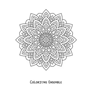 Image à colorier d'un mandala indien pour adultes