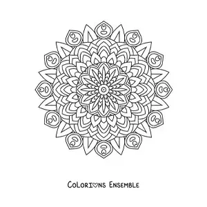 Image à colorier d'un mandala indien pour adultes