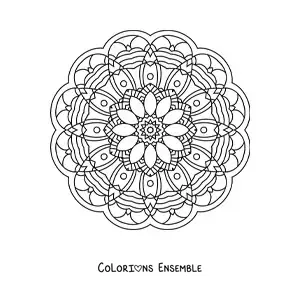 Image à colorier d'un mandala indien