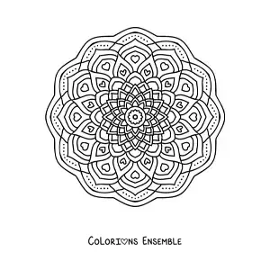Image à colorier d'un mandala indien