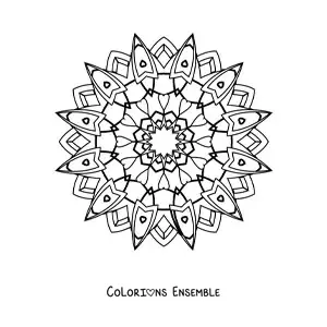 Image à colorier d'un mandala indien