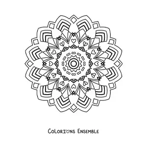Image à colorier d'un mandala indien