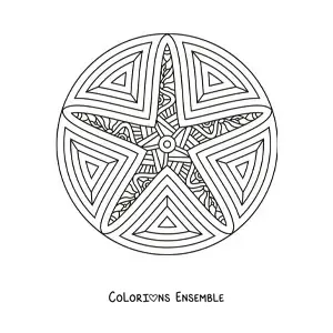 Image à colorier d'un mandala d'étoile de mer dans le style Zentangle