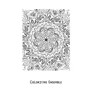 Image à colorier d'un mandala de feuilles dans le style Zentangle