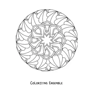Image à colorier d'un mandala relaxant