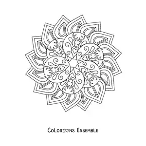 Image à colorier d'un mandala relaxant