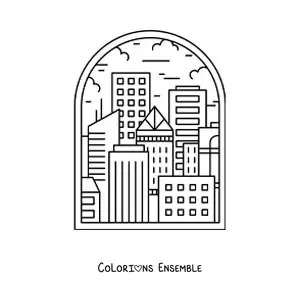 Image à colorier d'une ville