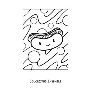 Image à colorier d'un hot-dog rigolo