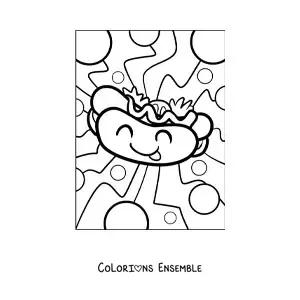 Image à colorier d'un hot-dog rigolo