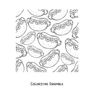 Image à colorier de hot-dogs