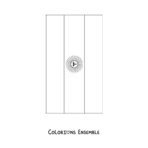 Image à colorier du drapeau de l'Argentine à la verticale