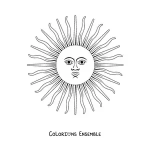 Image à colorier du soleil du drapeau de l'Argentine