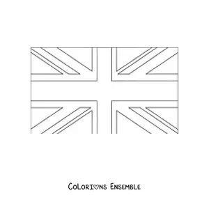 Image à colorier du drapeau du Royaume-Uni à l’horizontale