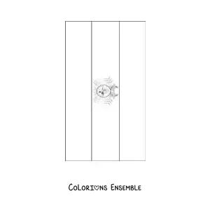 Image à colorier du drapeau de la Bolivie à la verticale avec ses armoiries