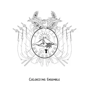 Image à colorier des armoiries du drapeau de la Bolivie