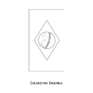 Image à colorier du drapeau du Brésil à la verticale