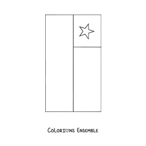 Image à colorier du drapeau du Chili à la verticale