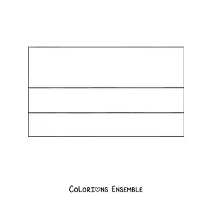 Image à colorier du drapeau de la Colombie à l’horizontale